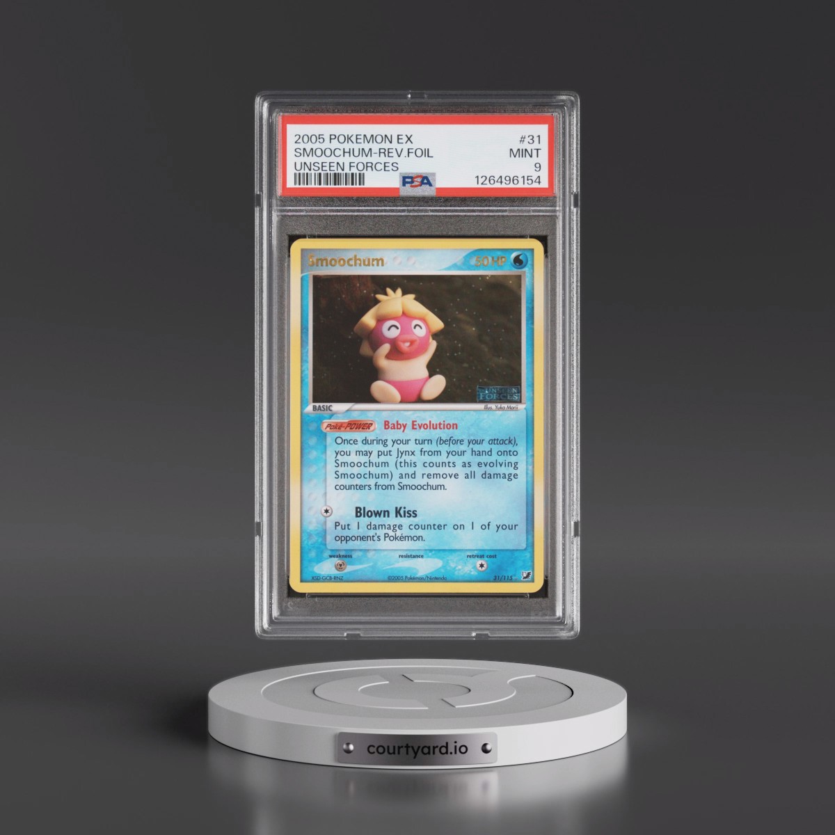 2005 Pokémon EX Unseen Forces #31 Smoochum - Reverse Foil (PSA 9 MINT)