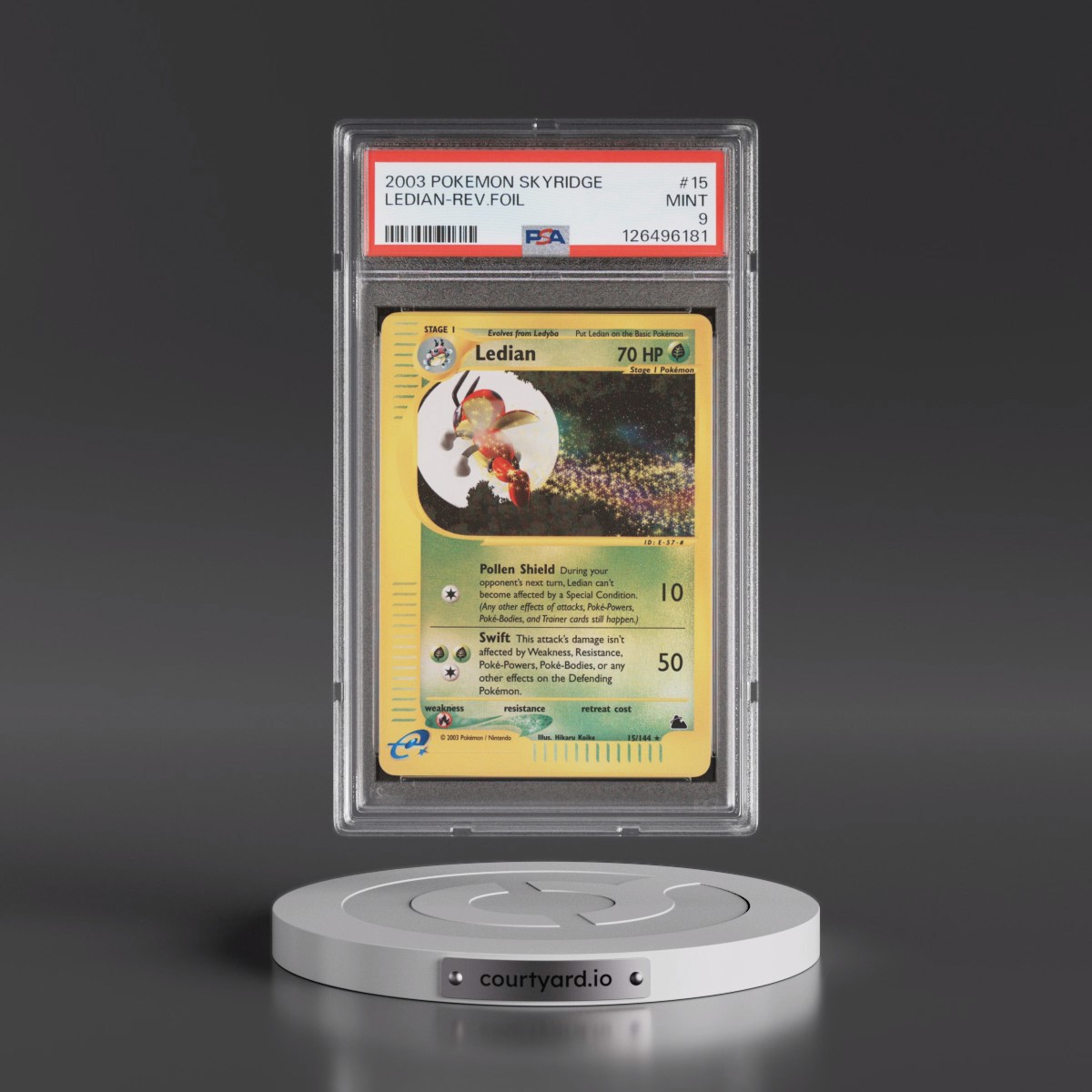 2003 Pokémon Skyridge #15 Ledian - Reverse Foil (PSA 9 MINT)