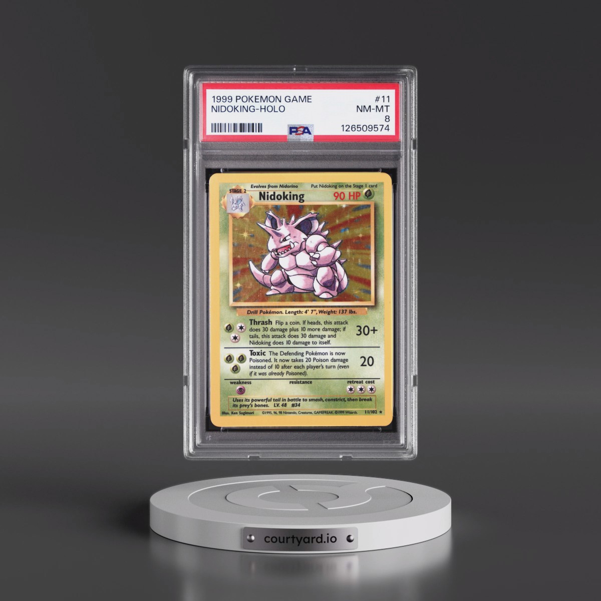 1999 Pokémon Game #11 Nidoking - Holo (PSA 8 NM-MT)