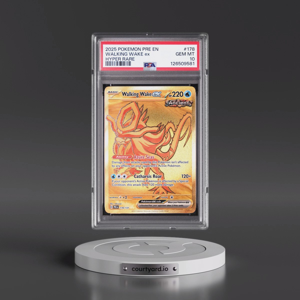 2025 Pokémon Pre EN-Prismatic Evolutions #178 Walking Wake EX - Holo Hyper Rare (PSA 10 GEM MINT)