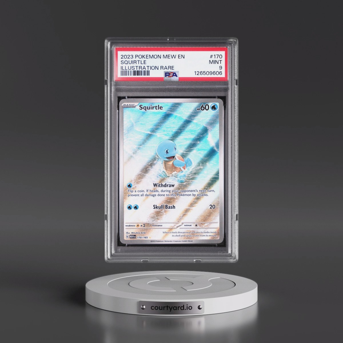 2023 Pokémon Mew EN-151 #170 Squirtle - Illustration Rare (PSA 9 MINT)
