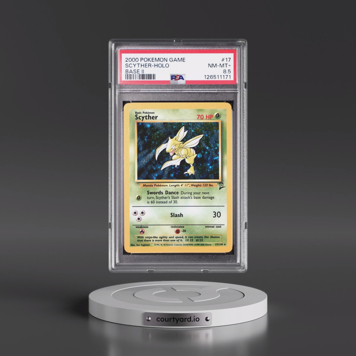 2000 Pokémon Game Base II #17 Scyther - Holo (PSA 8.5 NM-MT+)