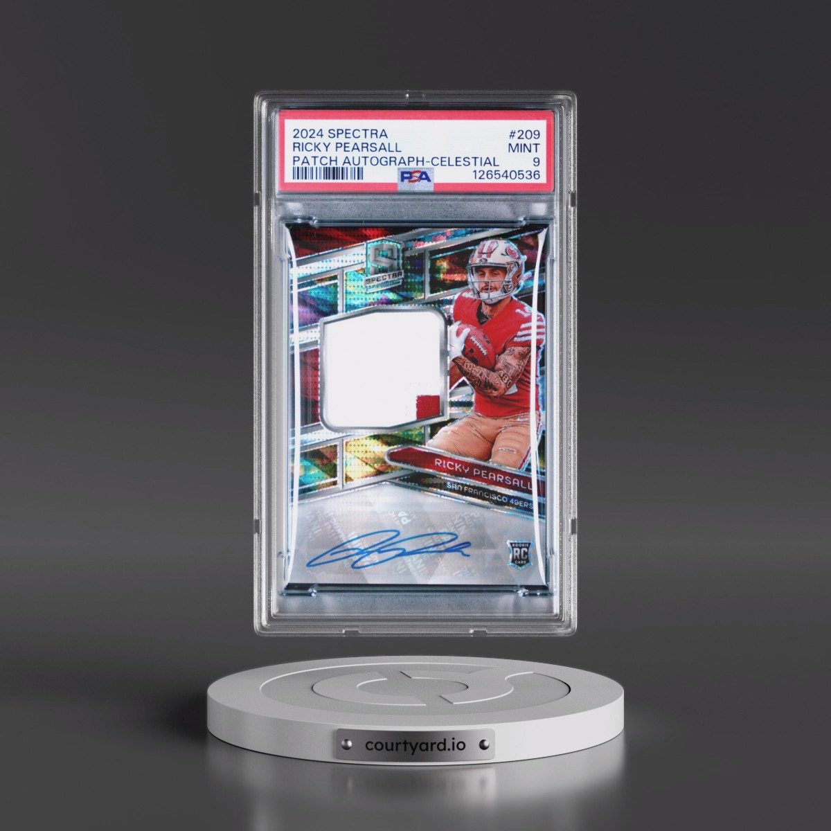 2024 Panini Spectra Ricky Pearsall - Patch Autograph-Celestial #209 PSA 9