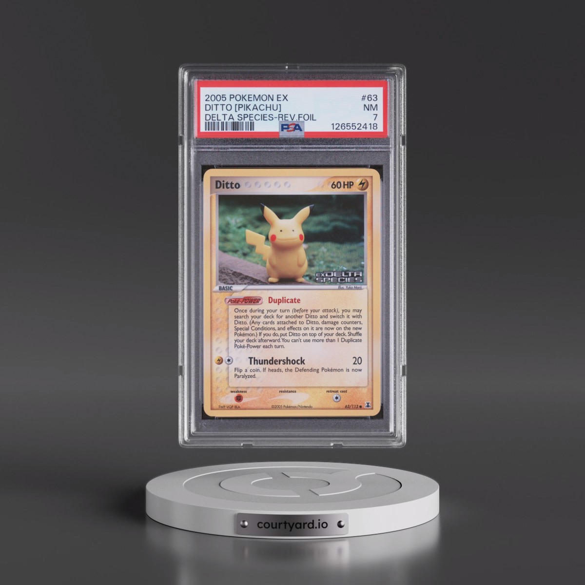 2005 Pokémon EX Delta Species #63 Ditto [Pikachu] - Reverse Foil (PSA 7 NM)