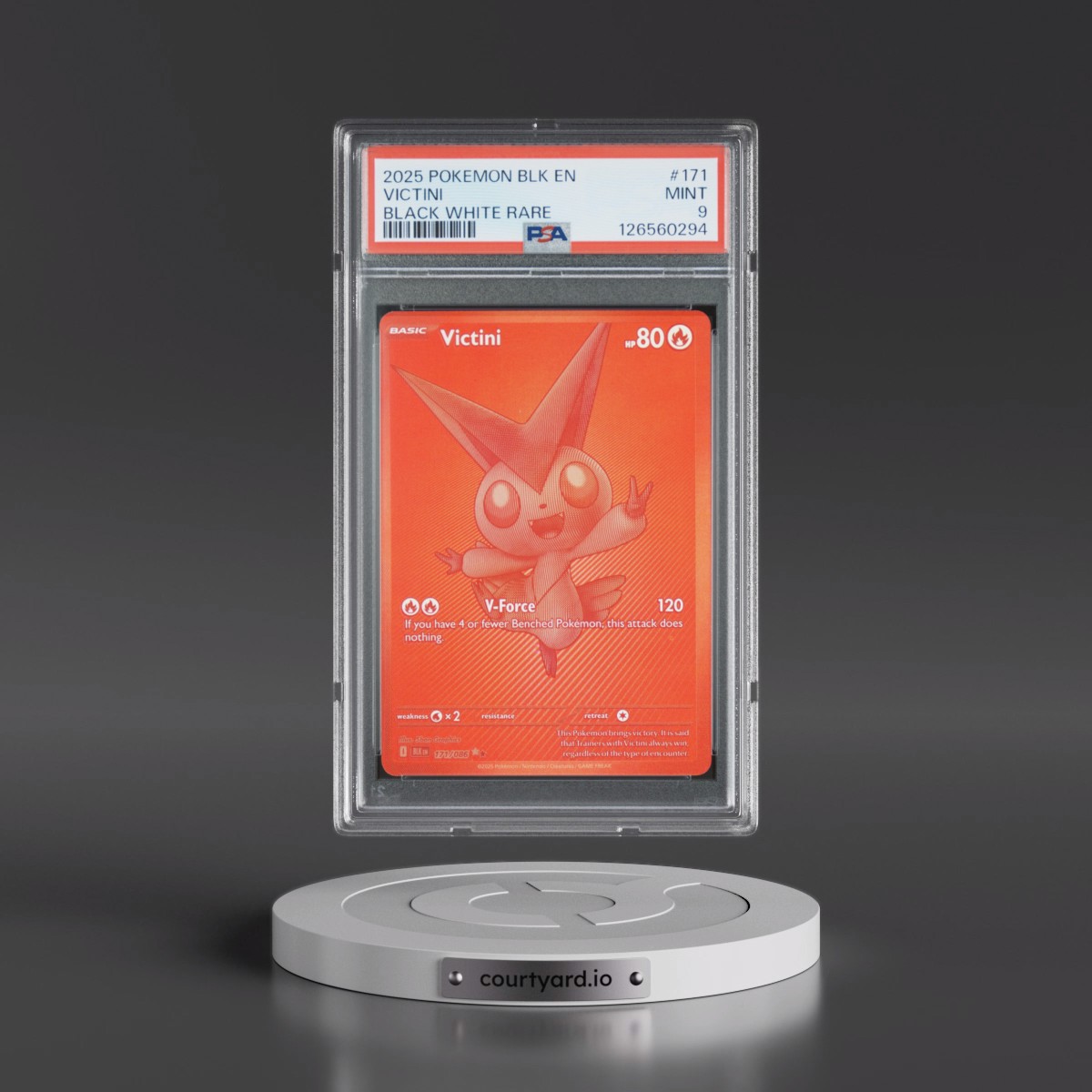 2025 Pokémon Blk EN-Black Bolt Victini - Black White Rare #171 PSA 9