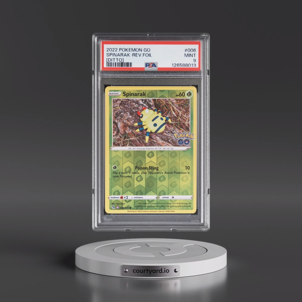 2022 Pokémon Go #006 Spinarak - Reverse Foil [Ditto] (PSA 9 MINT)