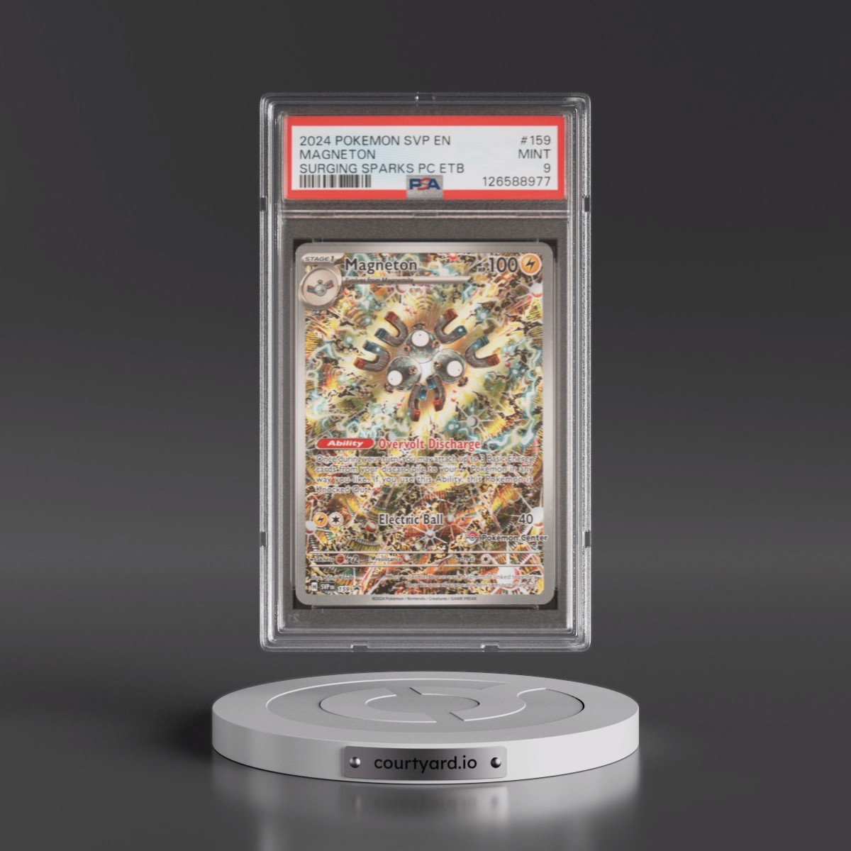 2024 Pokémon Svp EN-SV Black Star Promo #159 Magneton - Surging Sparks Pokemon Center Elite Trainer Box (PSA 9 MINT)