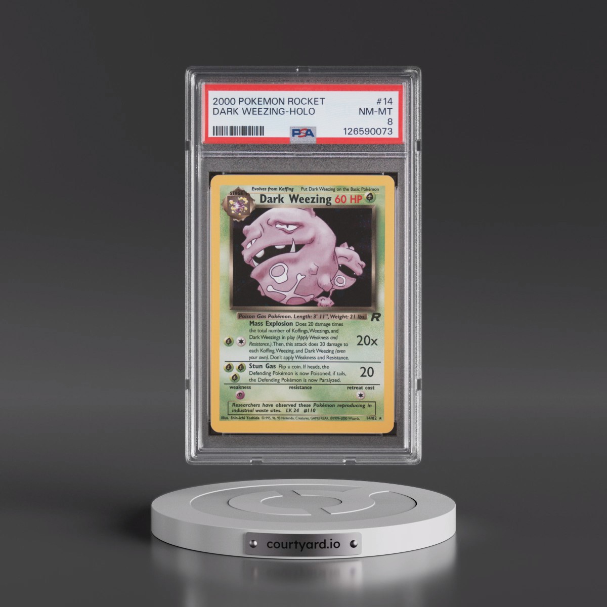 2000 Pokémon Rocket #14 Dark Weezing - Holo (PSA 8 NM-MT)