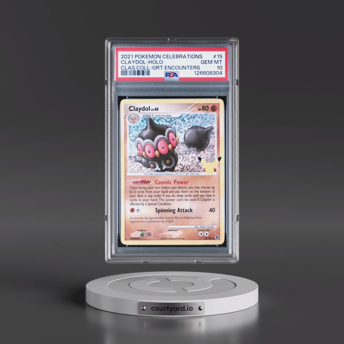 2021 Pokémon Celebrations Classic Collection #15 Claydol - Holo (PSA 10 GEM MINT)