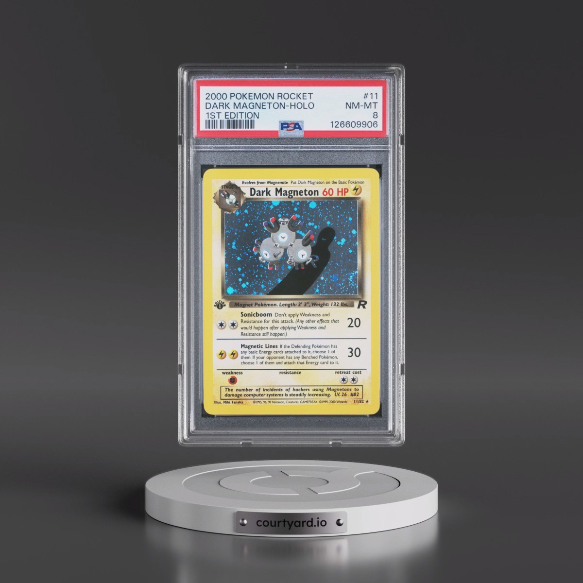 2000 Pokémon Rocket #11 Dark Magneton - 1st Edition Holo (PSA 8 NM-MT)