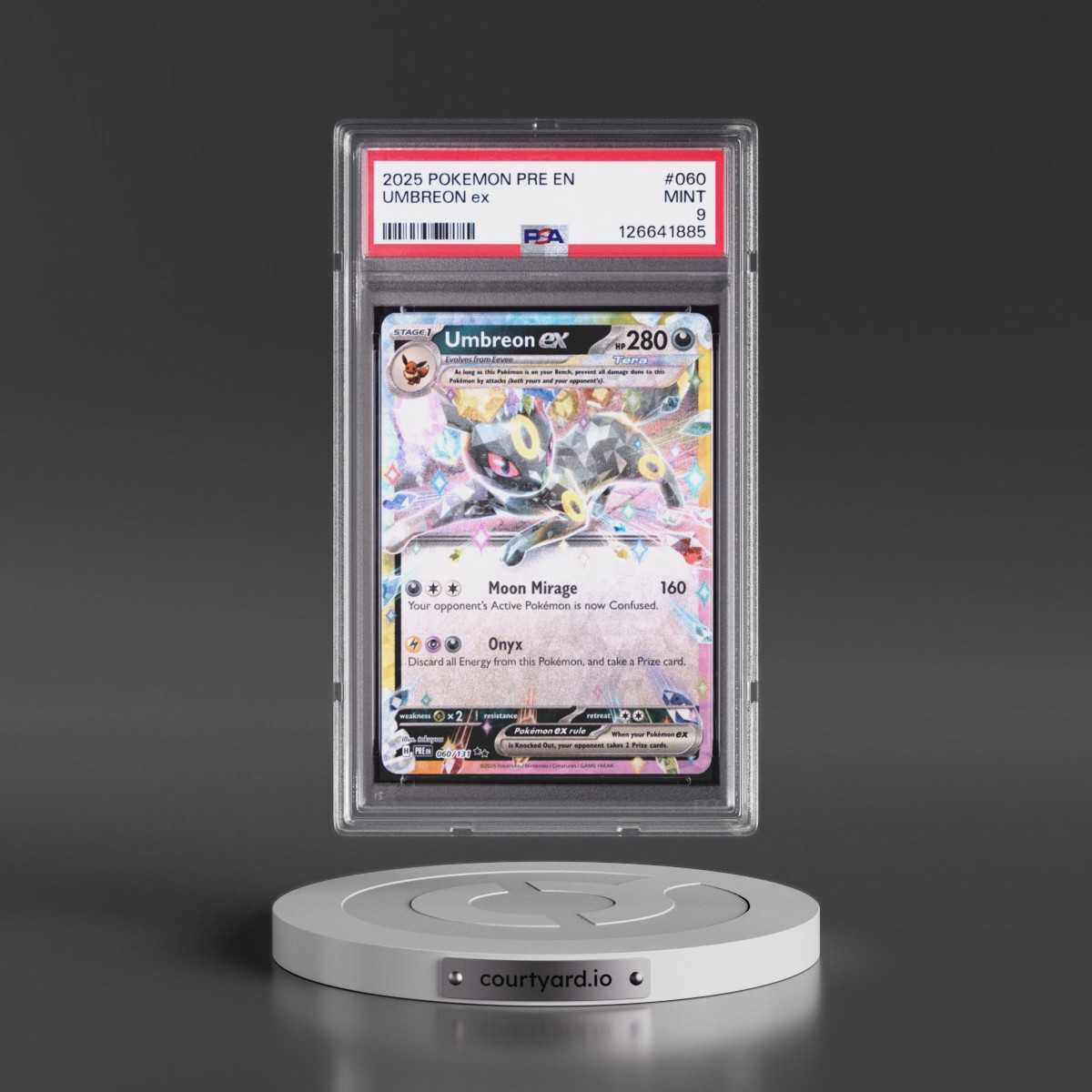 2025 Pokémon Pre EN-Prismatic Evolutions #060 Umbreon EX - Holo (PSA 9 MINT)