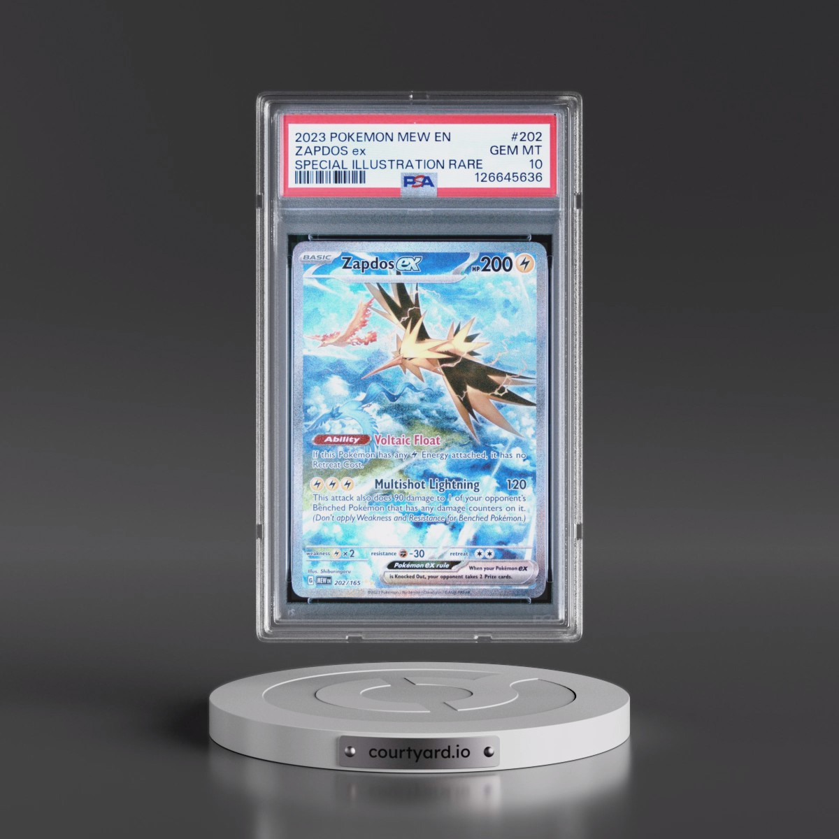2023 Pokémon Mew EN-151 #202 Zapdos EX - Holo Special Illustration Rare (PSA 10 GEM MINT)