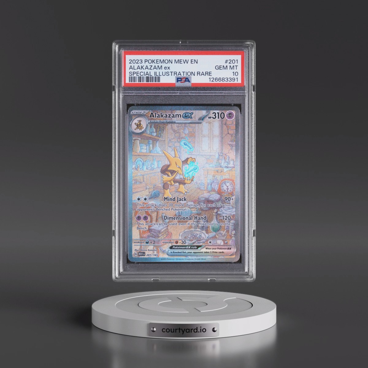 2023 Pokémon Mew EN-151 #201 Alakazam EX - Holo Special Illustration Rare (PSA 10 GEM MINT)