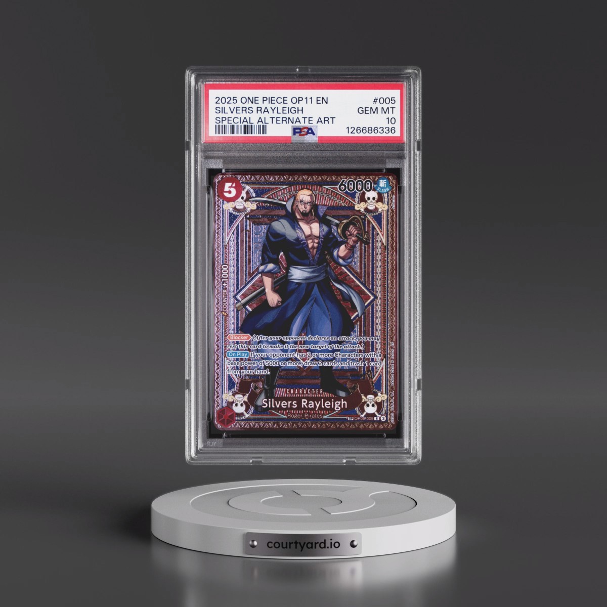 2025 One Piece OP11-A Fist of Divine Speed #005 Silvers Rayleigh - Special Alternate Art (PSA 10 GEM MINT)