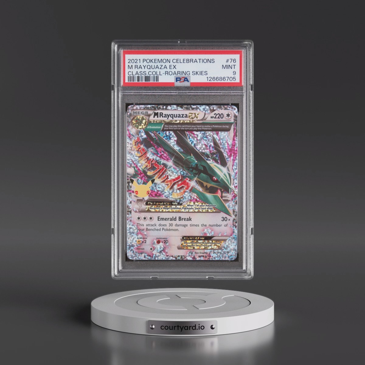 2021 Pokémon Celebrations Classic Collection #76 M Rayquaza EX - Holo (PSA 9 MINT)