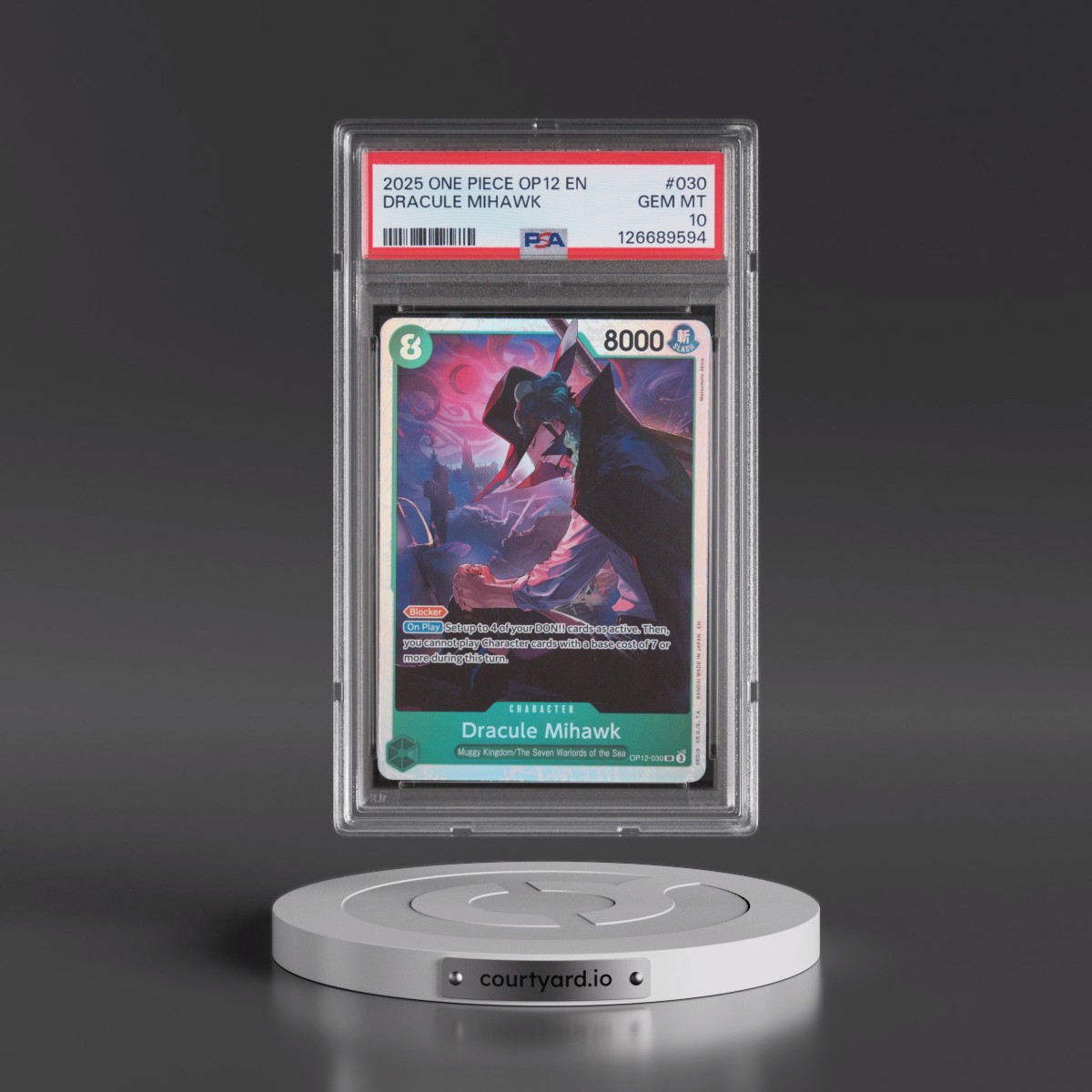 2025 One Piece OP12-Legacy of the Master #030 Dracule Mihawk (PSA 10 GEM MINT)