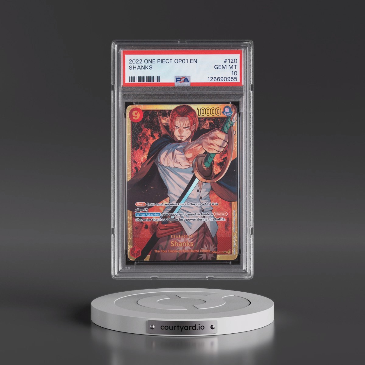 2022 One Piece Romance Dawn #120 Shanks (PSA 10 GEM MINT)