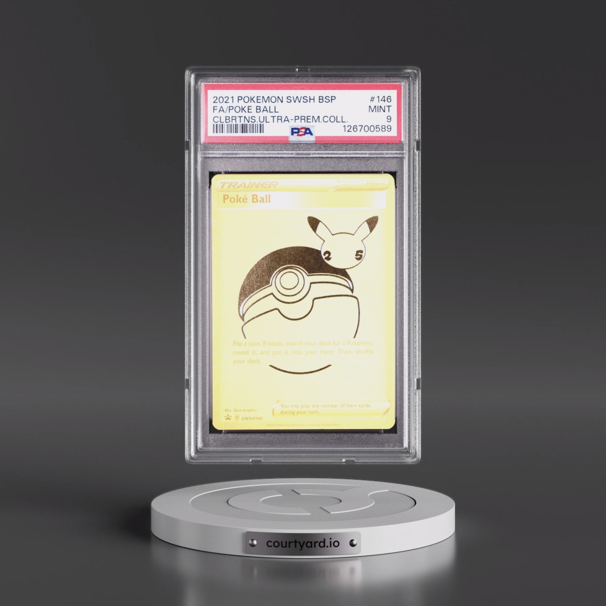 2021 Pokémon Swsh Black Star Promo #146 Poke Ball - Full Art Celebrations Ultra-Premium Collection (PSA 9 MINT)