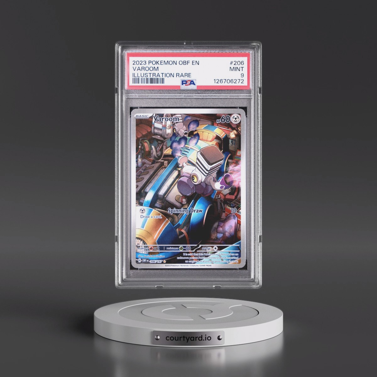 2023 Pokémon Obf EN-Obsidian Flames #206 Varoom - Illustration Rare (PSA 9 MINT)