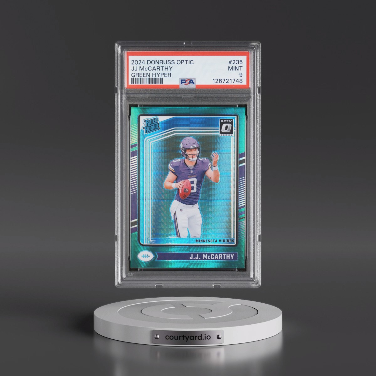 2024 Panini Donruss Optic #235 JJ McCarthy - Green Hyper (PSA 9 MINT)