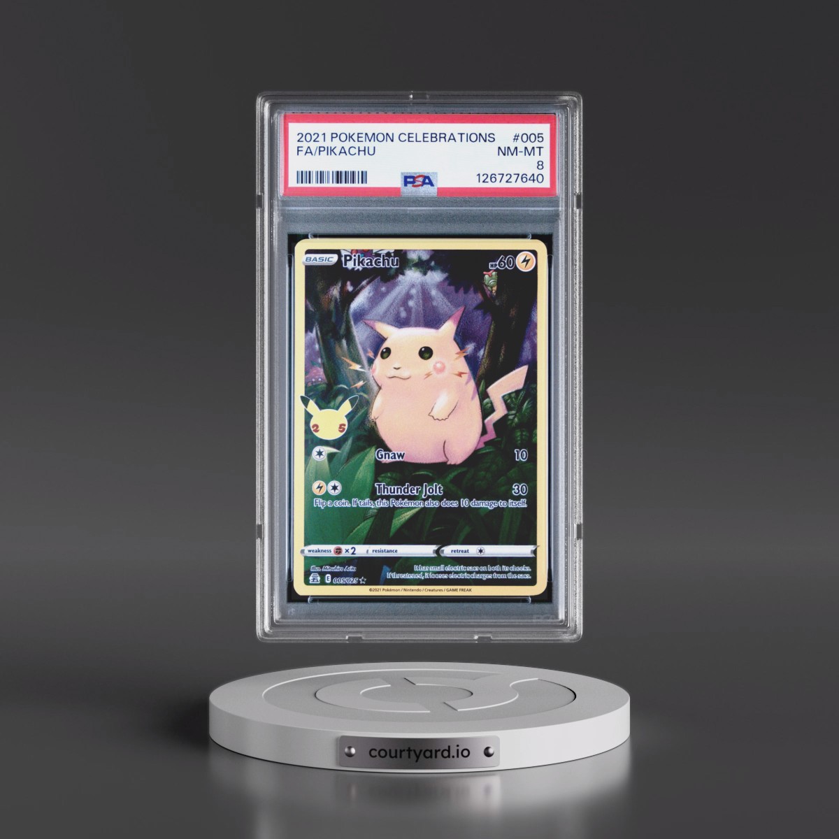 2021 Pokémon Celebrations #005 Pikachu - Full Art (PSA 8 NM-MT)