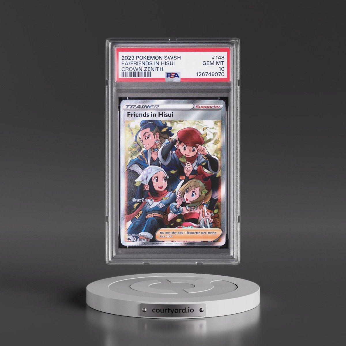 2023 Pokémon Sword and Shield Crown Zenith #148 Friends in Hisui - Full Art (PSA 10 GEM MINT)