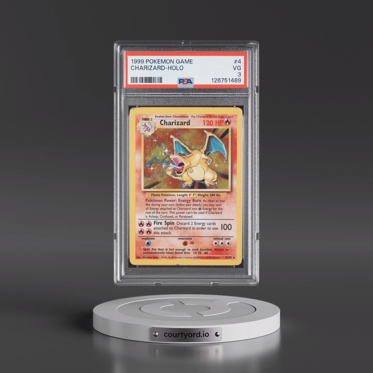 1999 Pokémon Game #4 Charizard - Holo (PSA 3 VG)