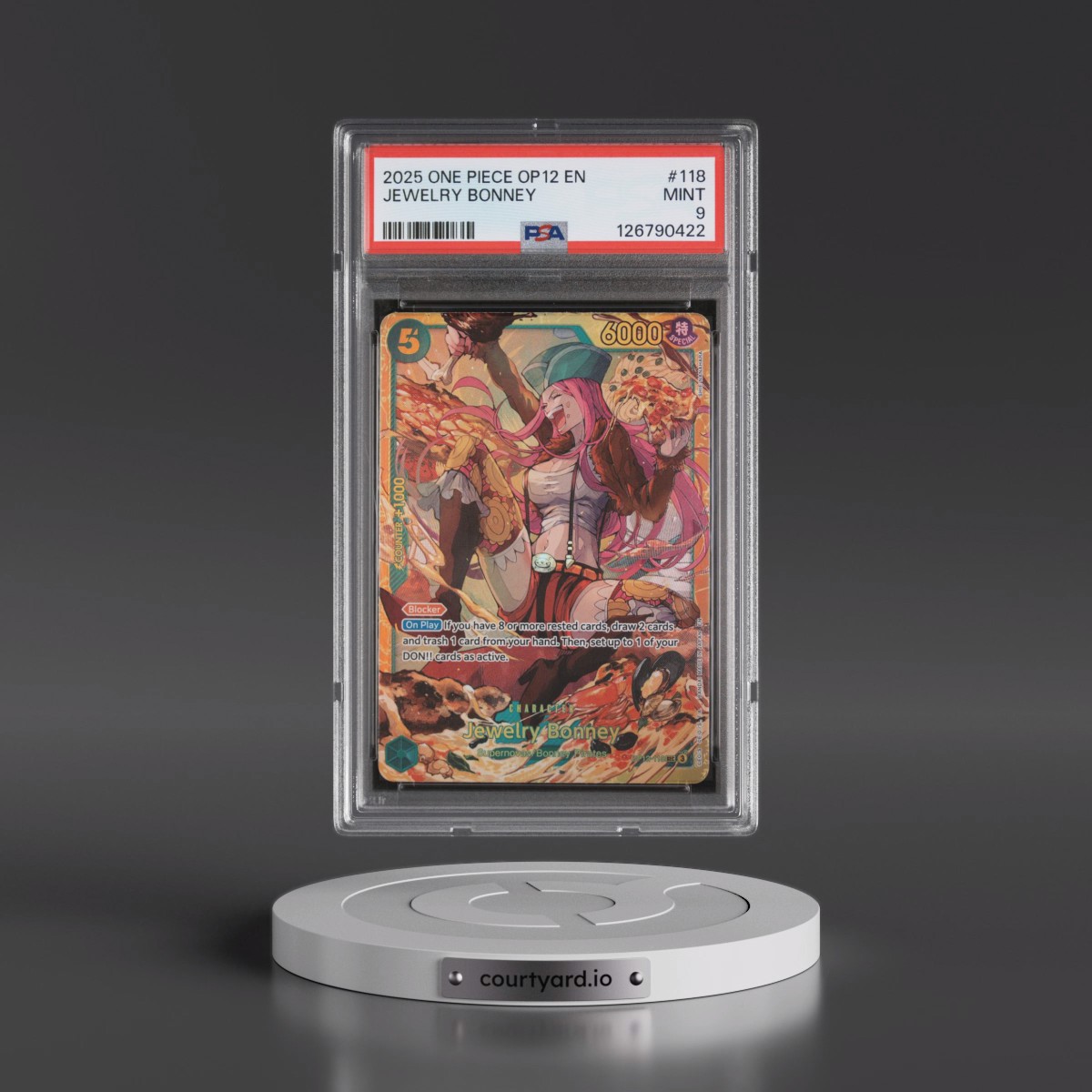 2025 One Piece OP12-Legacy of the Master #118 Jewelry Bonney (PSA 9 MINT)
