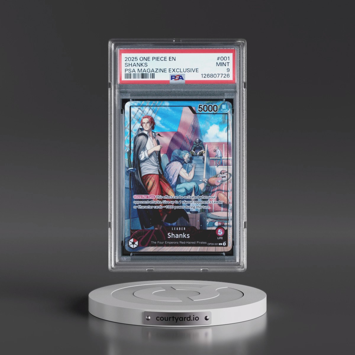 2025 One Piece Promos #001 Shanks - PSA Magazine Exclusive (PSA 9 MINT)