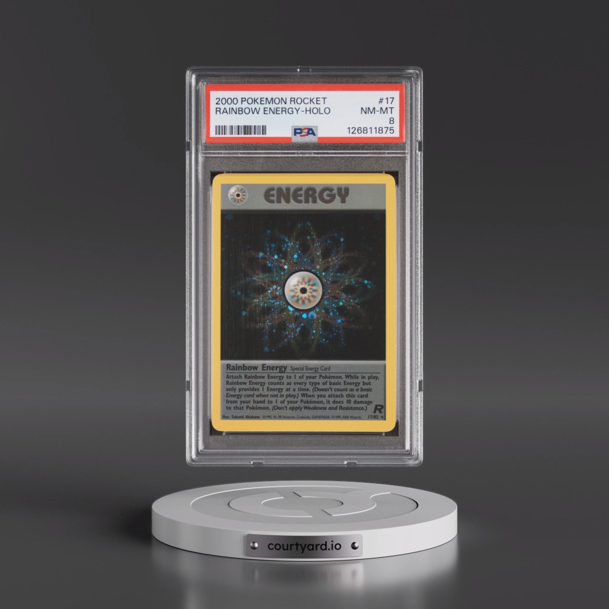 2000 Pokémon Rocket #17 Rainbow Energy - Holo (PSA 8 NM-MT)