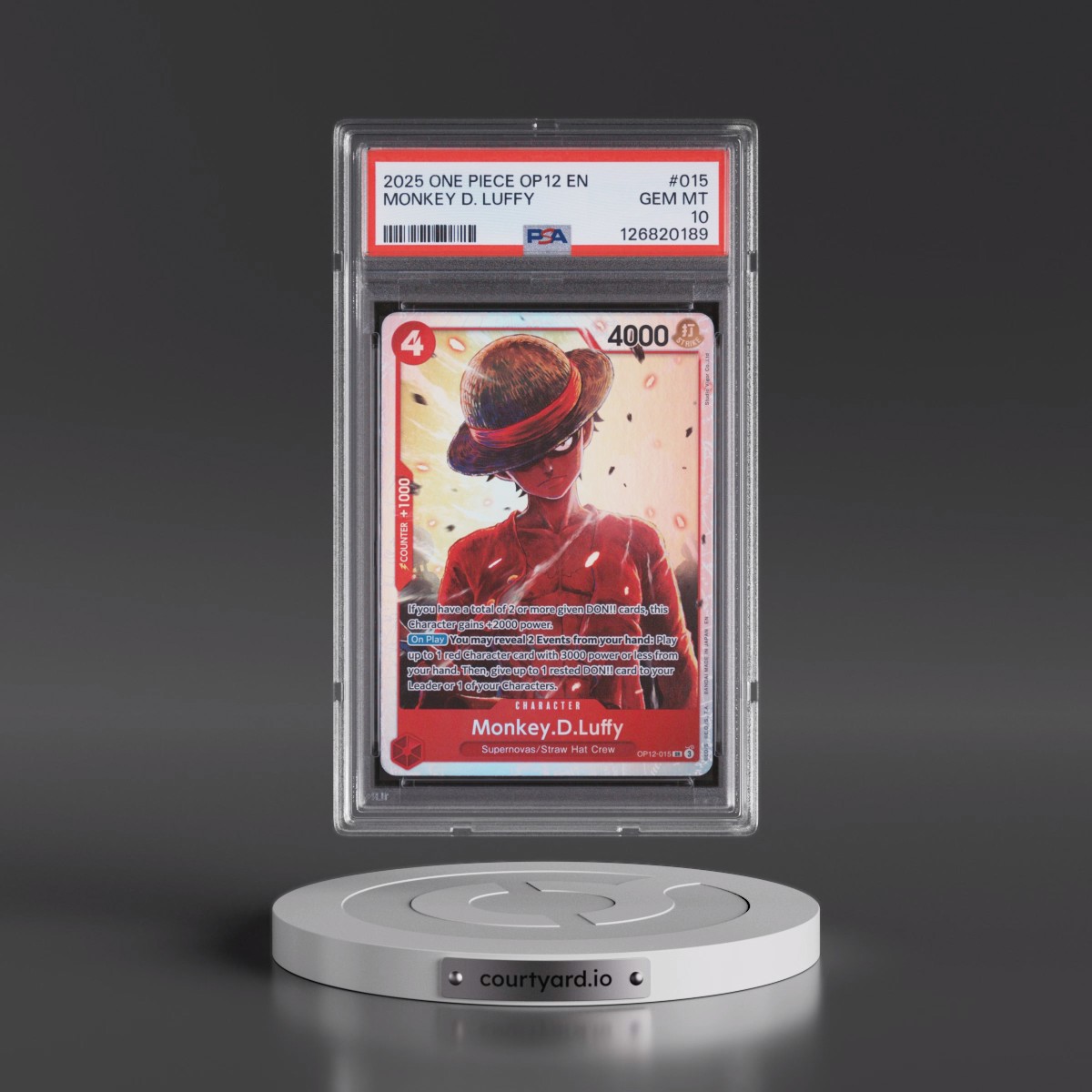 2025 One Piece OP12-Legacy of the Master #015 Monkey D. Luffy (PSA 10 GEM MINT)