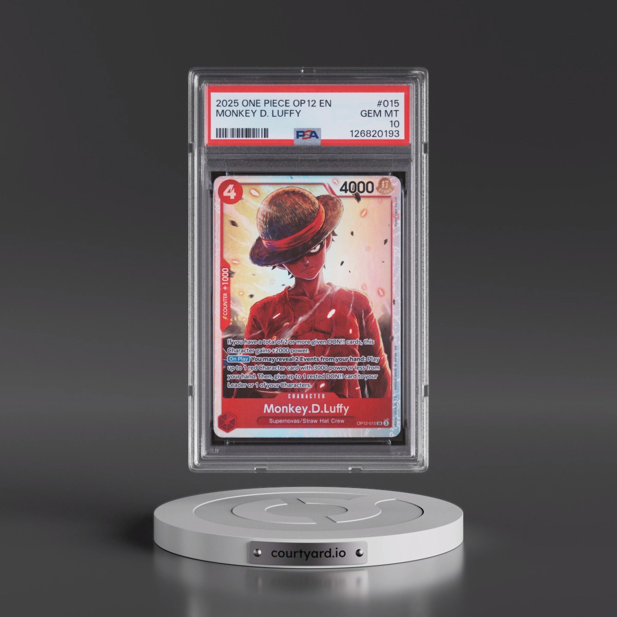 2025 One Piece OP12-Legacy of the Master #015 Monkey D. Luffy (PSA 10 GEM MINT)