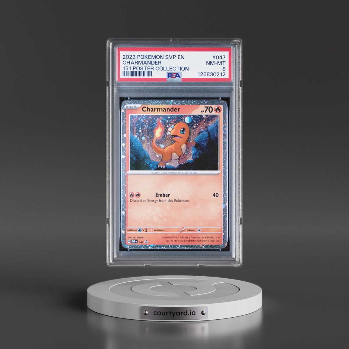 2023 Pokémon Svp EN-SV Black Star Promo #047 Charmander - 151 Poster Collection (PSA 8 NM-MT)