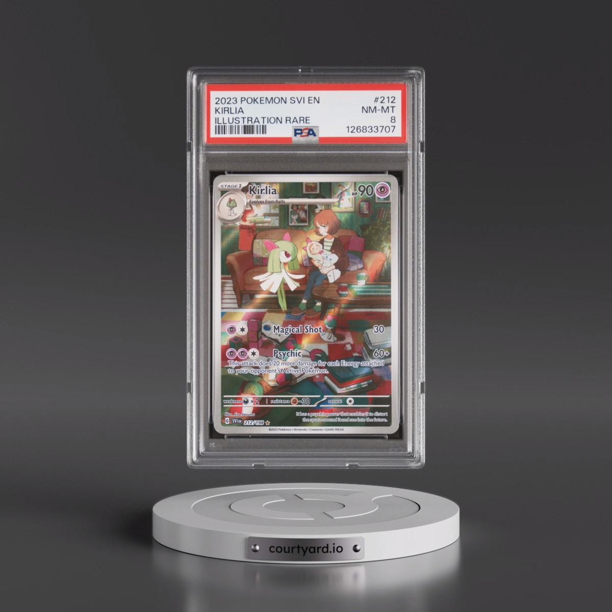 2023 Pokémon Svi EN-Scarlet & Violet #212 Kirlia - Illustration Rare (PSA 8 NM-MT)