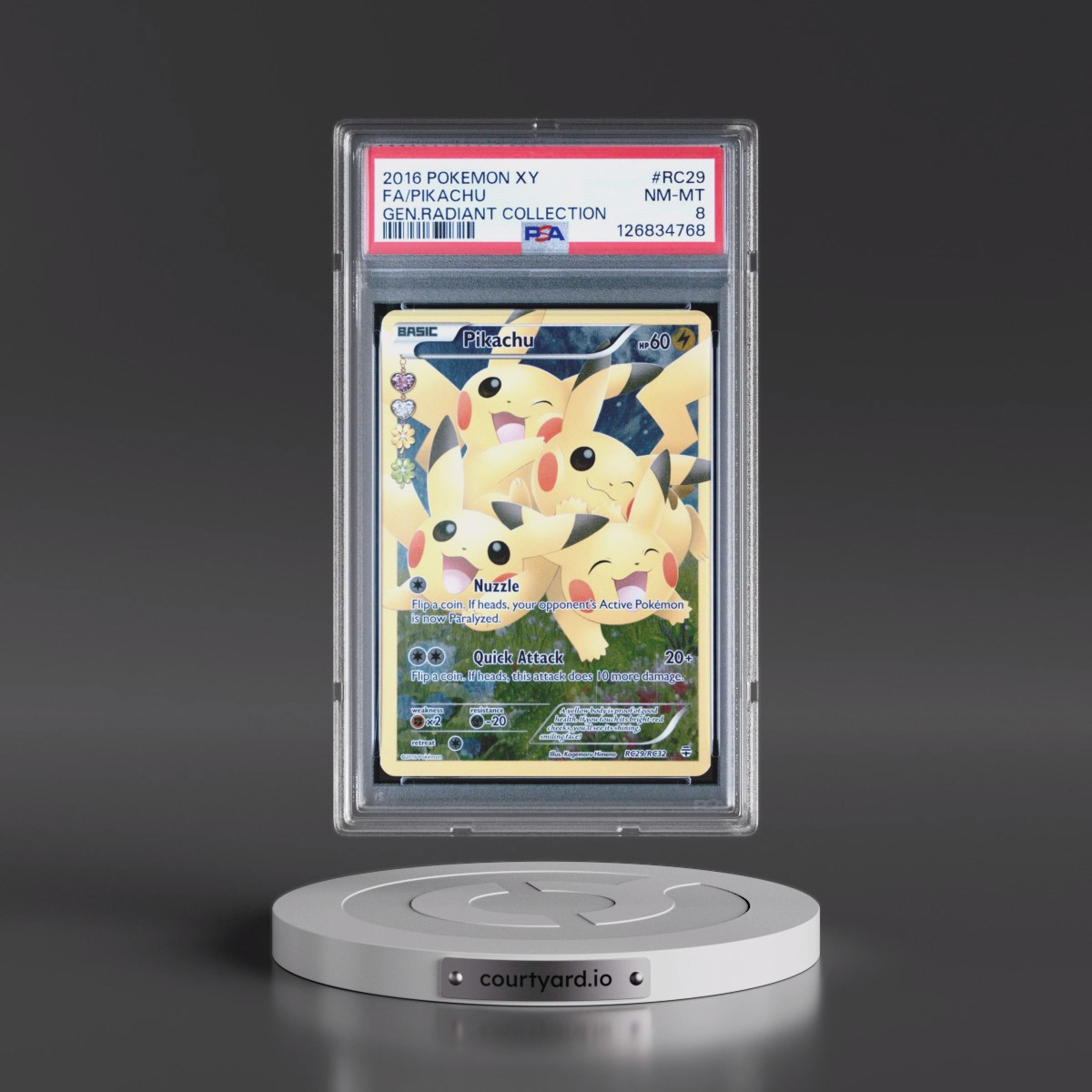 2016 Pokémon XY Generations Radiant Collection #RC29 Pikachu - Full Art (PSA 8 NM-MT)