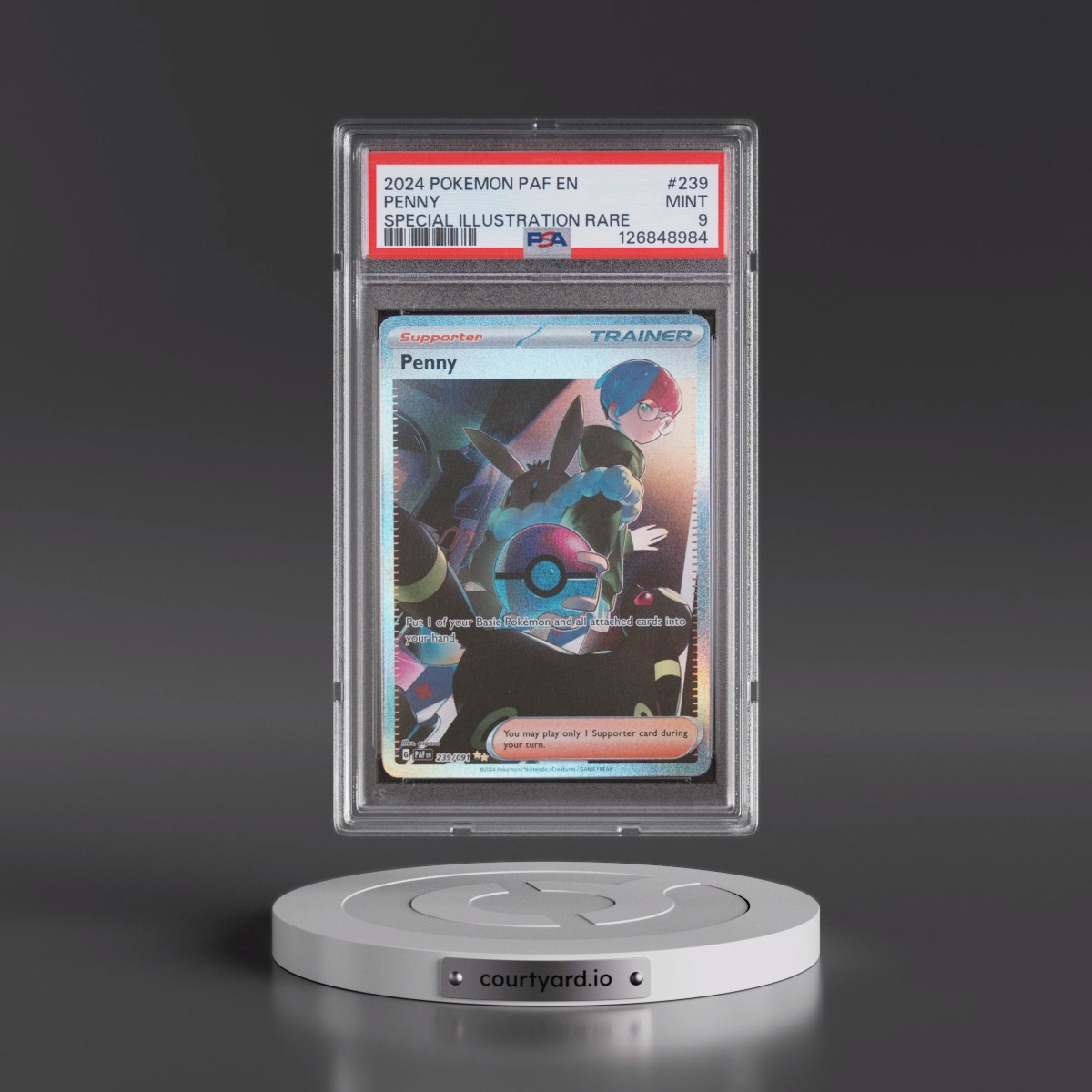 2024 Pokémon Paf EN-Paldean Fates #239 Penny - Special Illustration Rare (PSA 9 MINT)