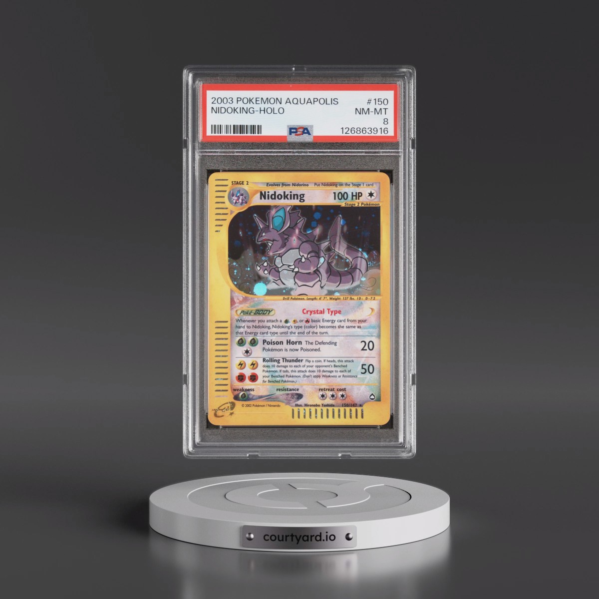 2003 Pokémon Aquapolis #150 Nidoking - Holo (PSA 8 NM-MT) - Photo