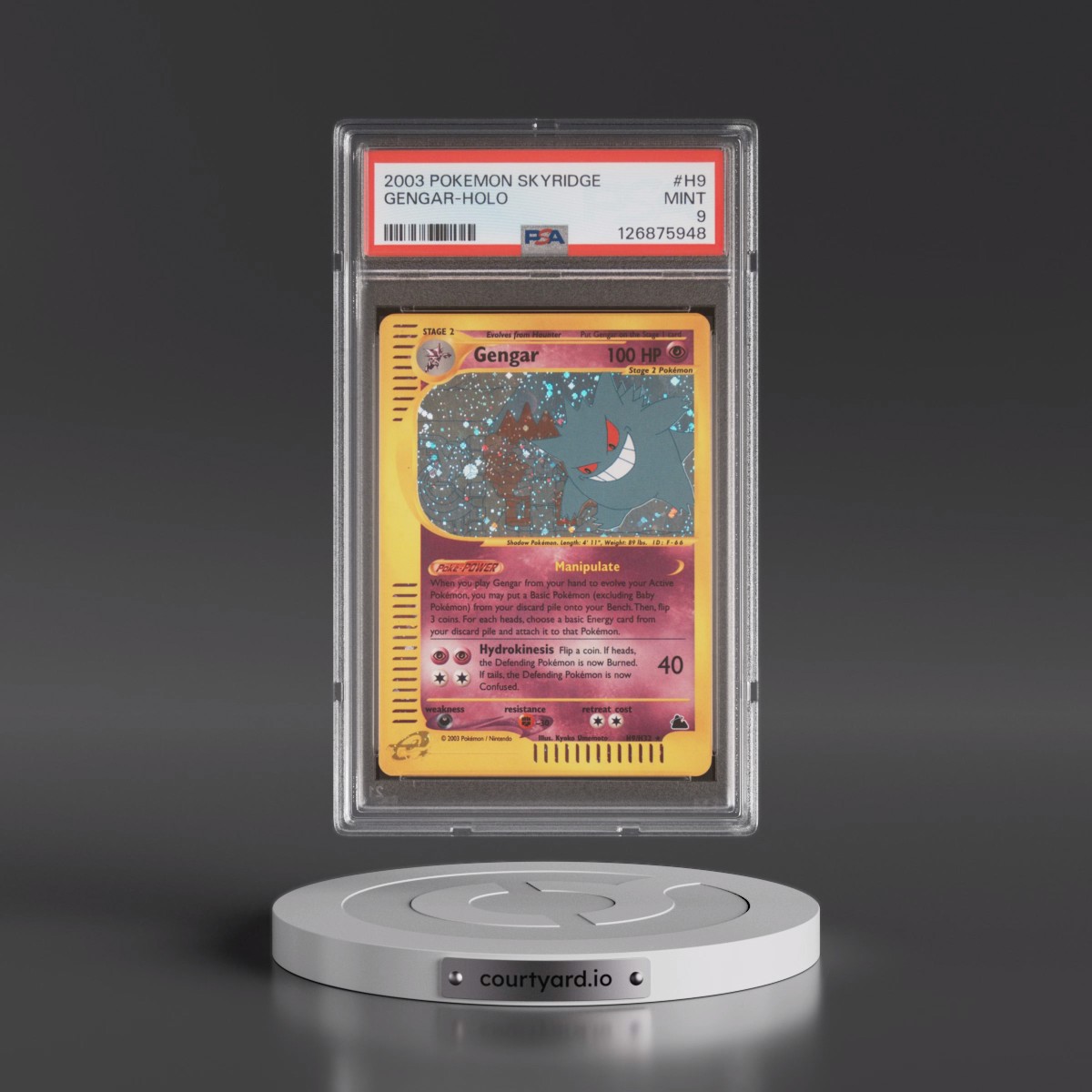 2003 Pokémon Skyridge #H9 Gengar - Holo (PSA 9 MINT)