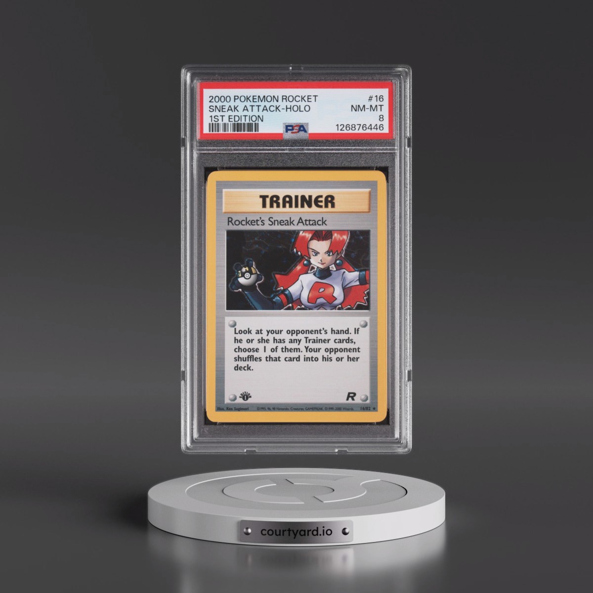 2000 Pokémon Rocket #16 Rocket's Sneak Attack - 1st Edition Holo (PSA 8 NM-MT)