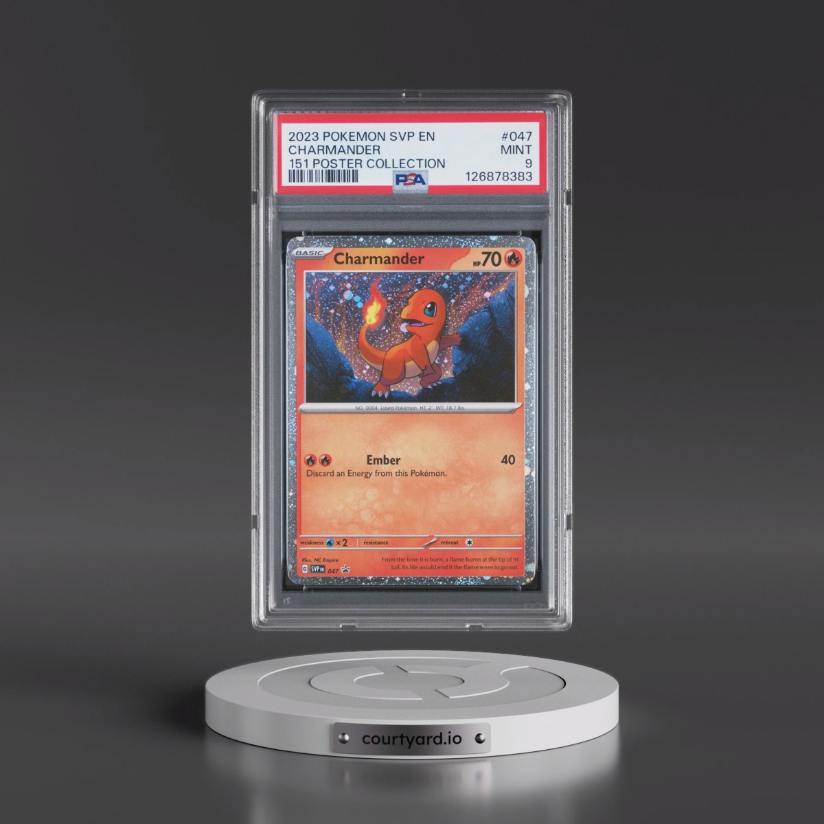 2023 Pokémon Svp EN-SV Black Star Promo #047 Charmander - 151 Poster Collection (PSA 9 MINT)
