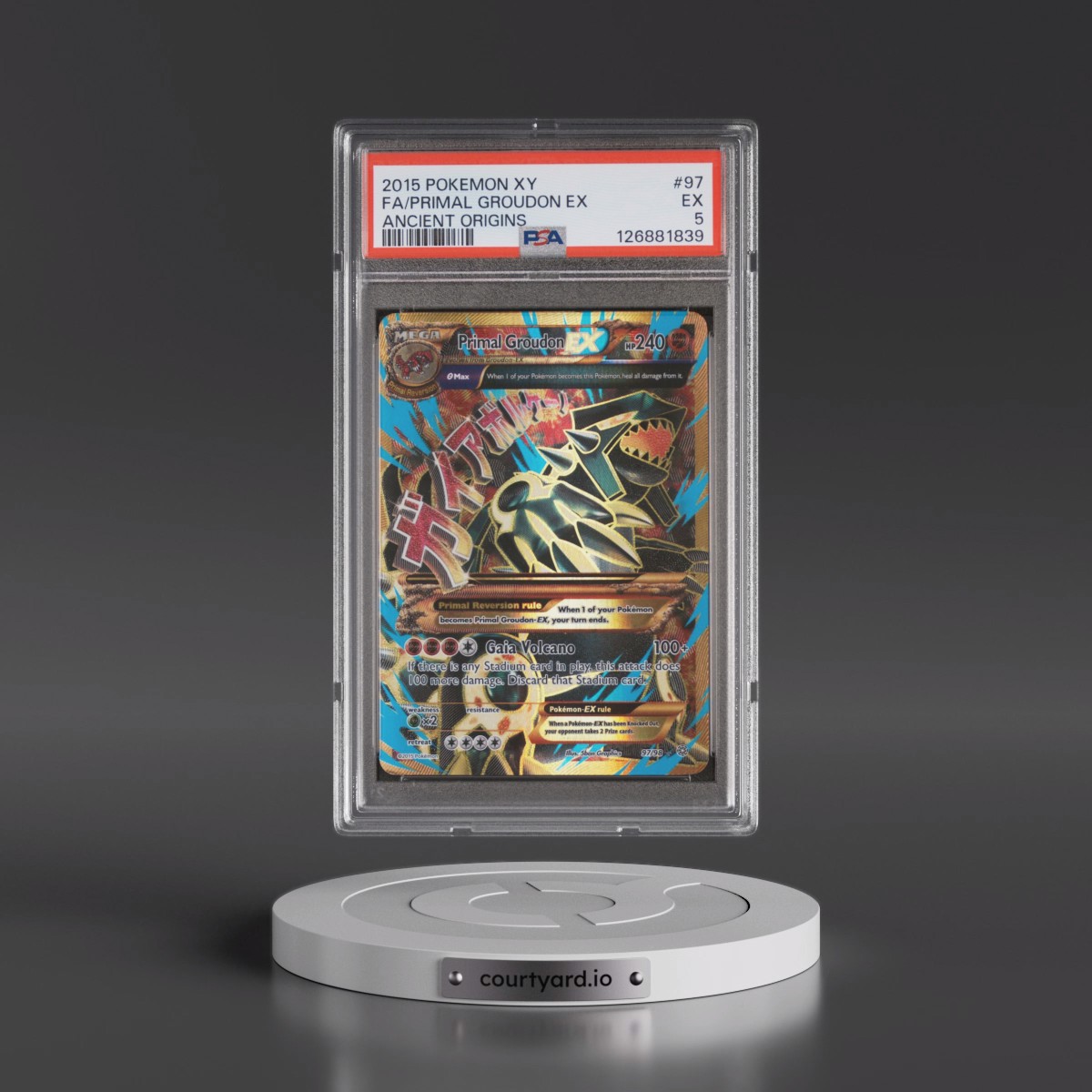 2015 Pokémon XY Ancient Origins #97 Primal Groudon EX - Holo Full Art (PSA 5 EX)
