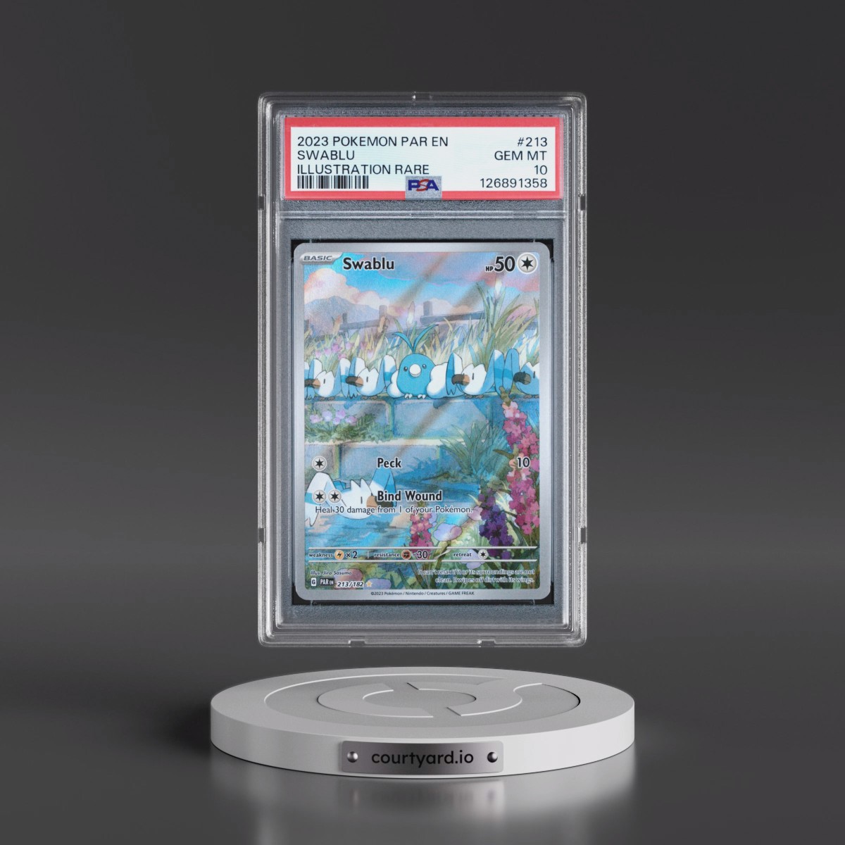 2023 Pokémon Par EN-Paradox Rift #213 Swablu - Illustration Rare (PSA 10 GEM MINT)