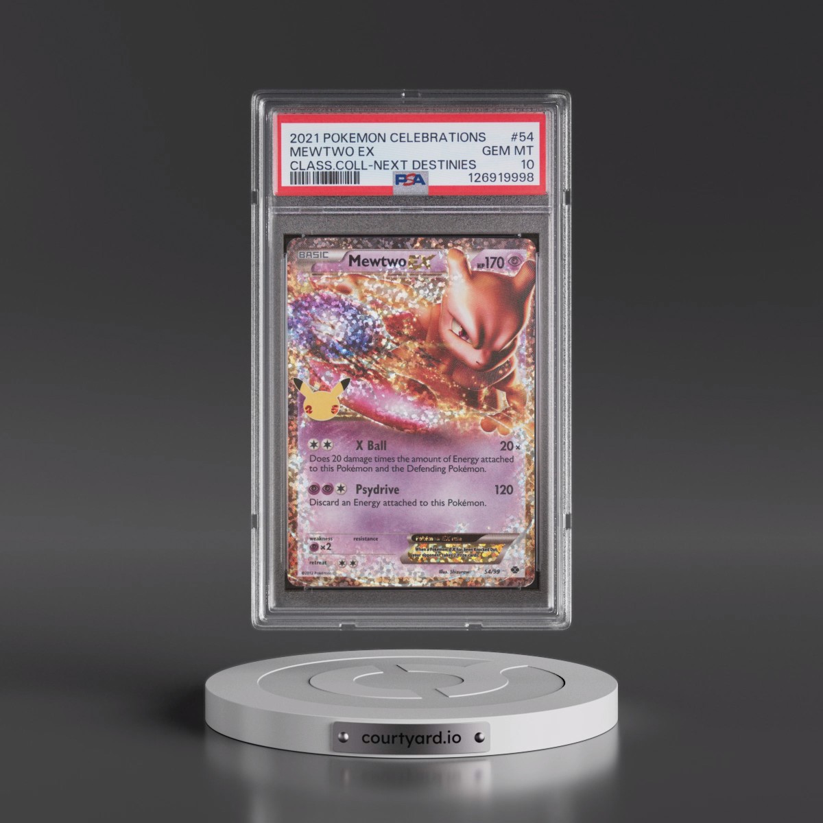 2021 Pokémon Celebrations Classic Collection #54 Mewtwo EX - Holo (PSA 10 GEM MINT)