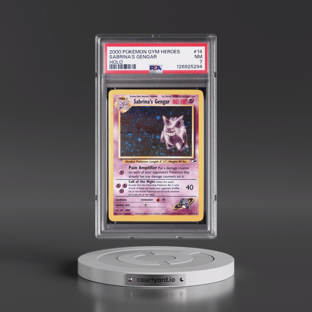 2000 Pokémon Gym Heroes #14 Sabrina's Gengar - Holo (PSA 7 NM) - Photo