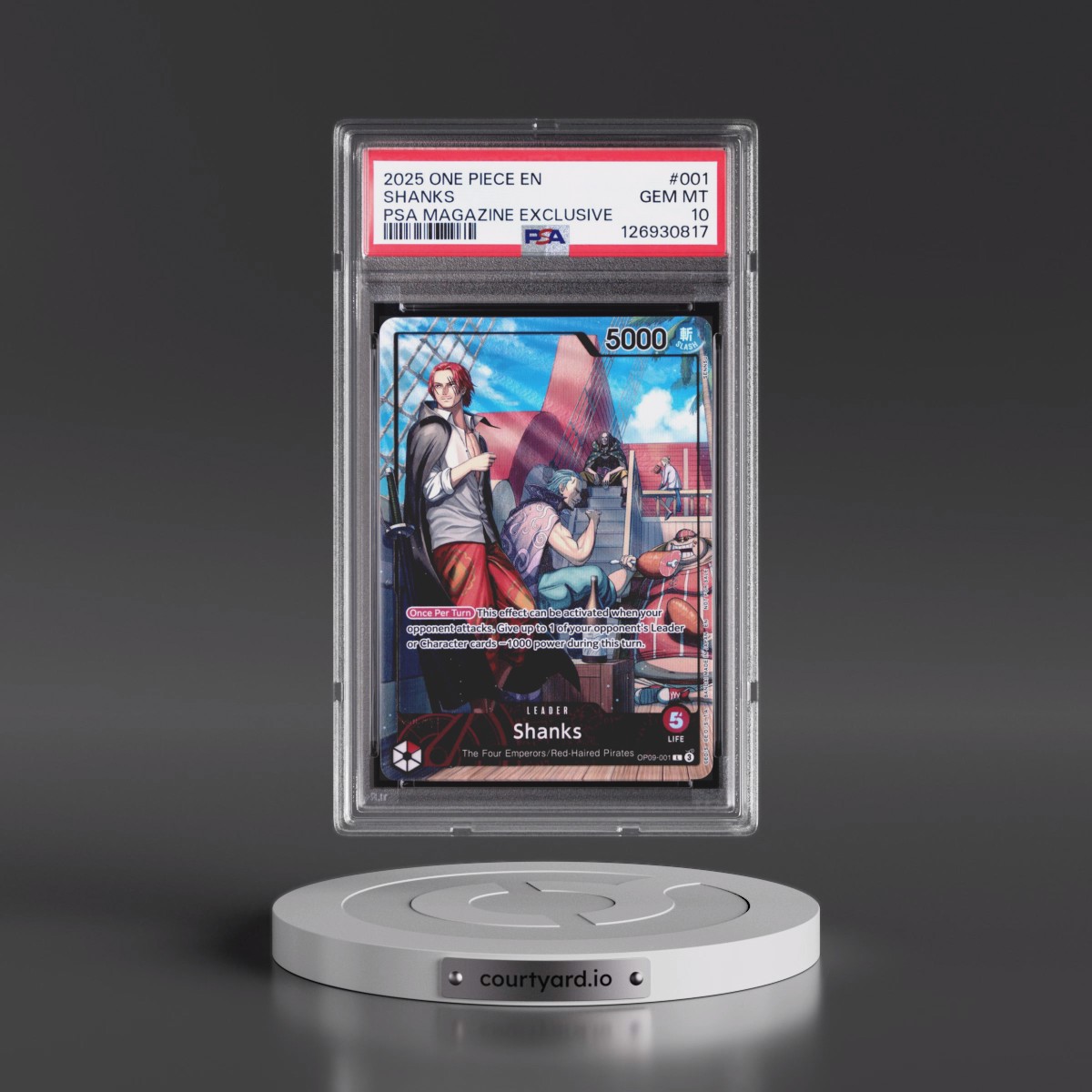 2025 One Piece Promos #001 Shanks - PSA Magazine Exclusive (PSA 10 GEM MINT)