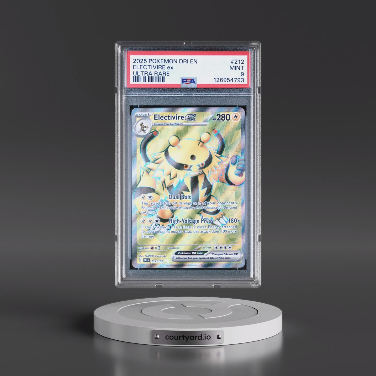 2025 Pokémon Dri EN-Destined Rivals #212 Electivire EX - Holo Ultra Rare (PSA 9 MINT)
