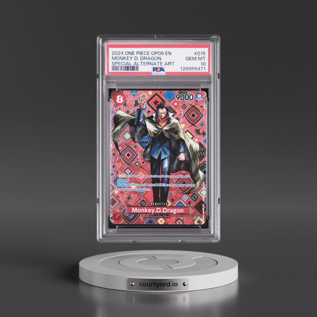 2024 One Piece OP09-Emperors in the New World #015 Monkey D. Dragon - Special Alternate Art (PSA 10 GEM MINT)