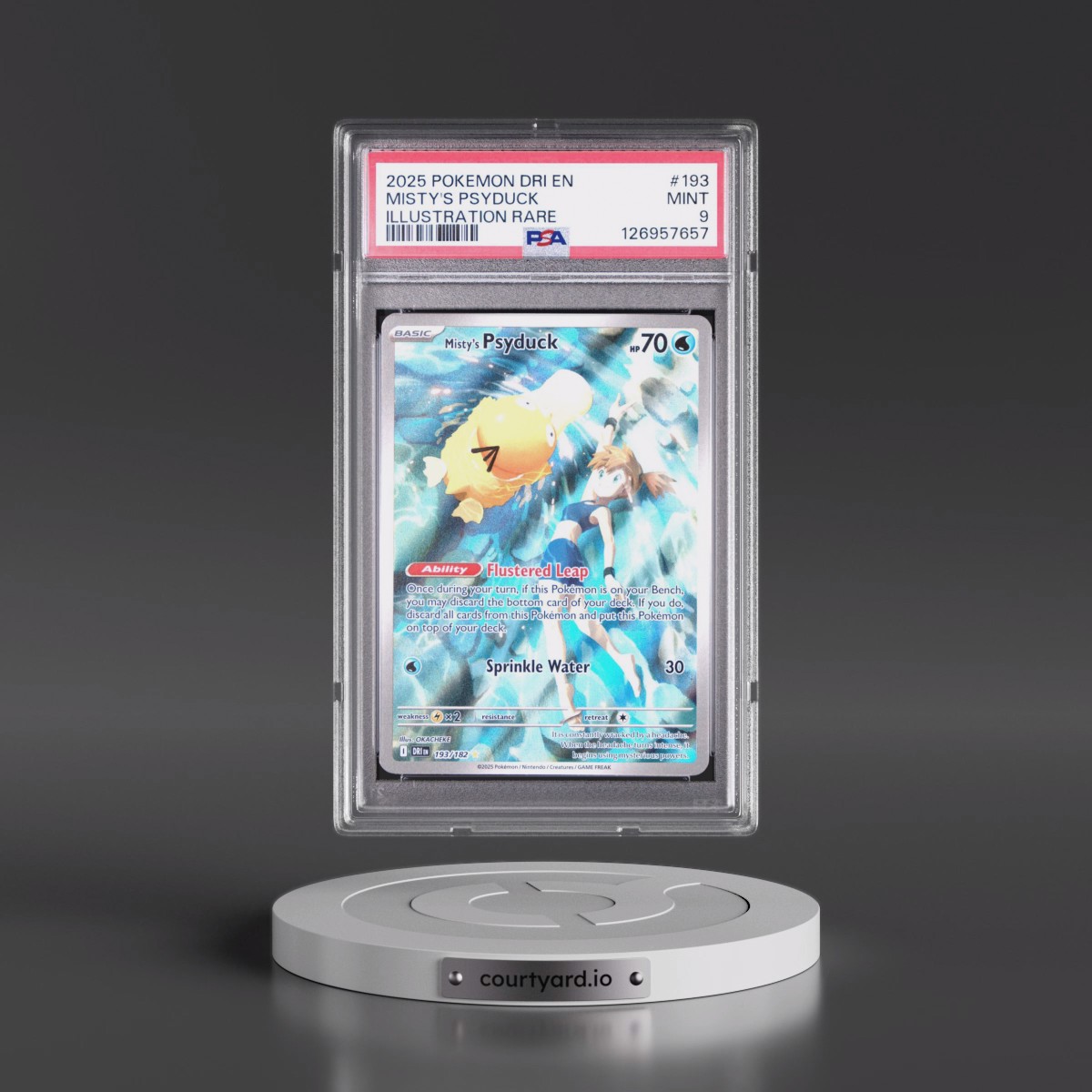 2025 Pokémon Dri EN-Destined Rivals #193 Misty's Psyduck - Illustration Rare (PSA 9 MINT)