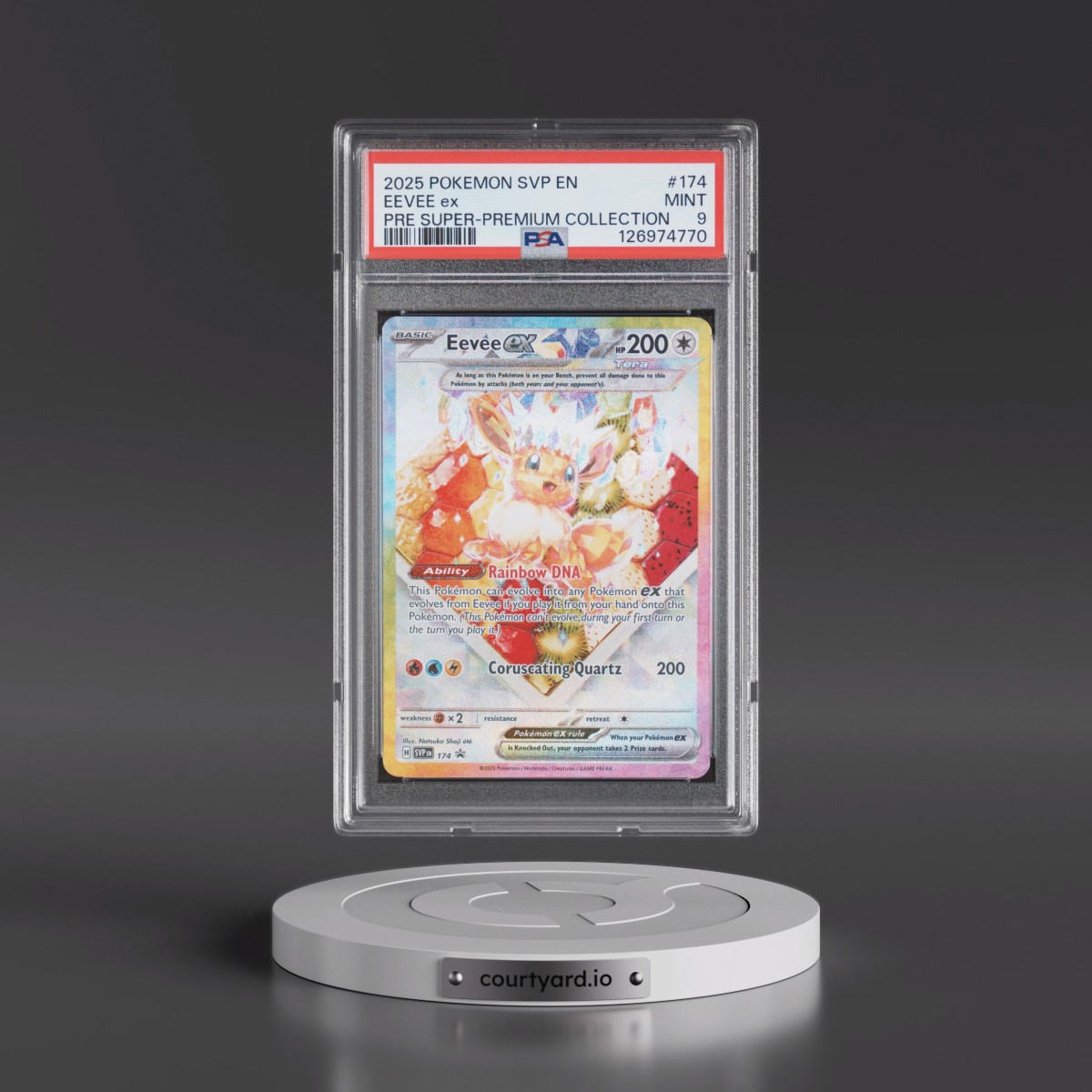 2025 Pokémon Svp EN-SV Black Star Promo #174 Eevee EX - Holo Prismatic Evolutions Super-Premium Collection (PSA 9 MINT)
