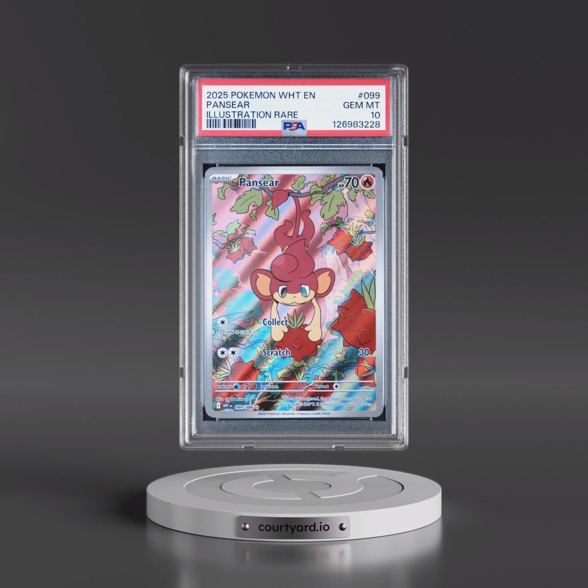 2025 Pokémon Wht EN-White Flare #099 Pansear - Illustration Rare (PSA 10 GEM MINT)